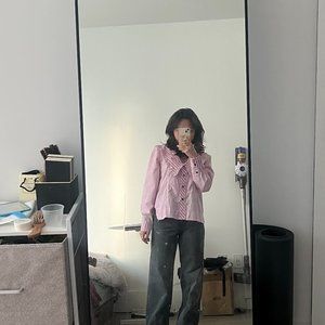 GANNI Peter Pan Collar Striped Shirt